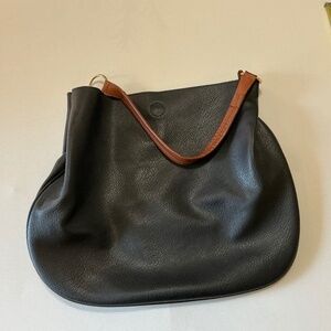 Large Black Faux Leather Bag